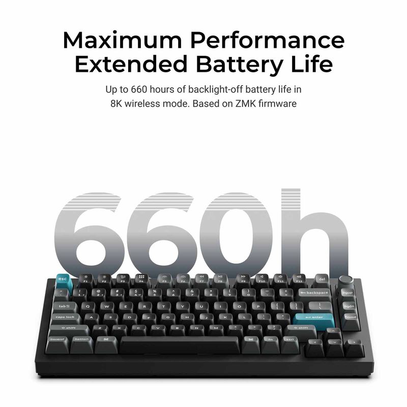KEYCHRON Q1 Ultra 8k 75% 82 Key Black Knob Rgb Hot-swap Silk Pom Banana Switch KYCN-Q1U-M4-image 7
