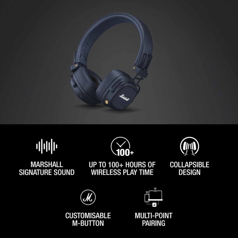 MARSHALL Wireless Headphone MAJOR V MIDNIGHT BLUE-image 4