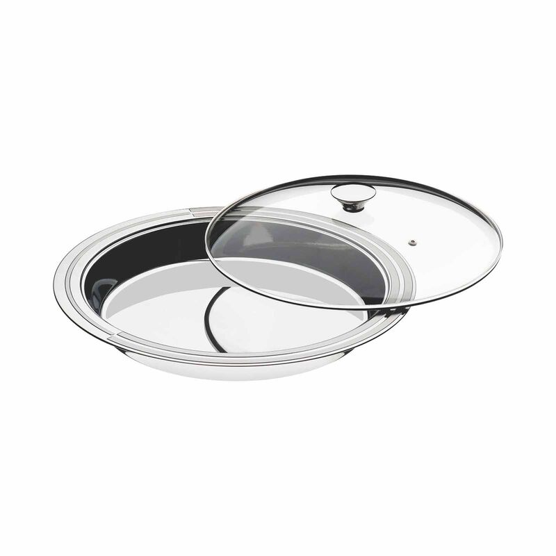 TRAMONTINA Cosmos 30cm Deep Serving Dish With Glass Lid - Stainless Steel 61528304-image 1