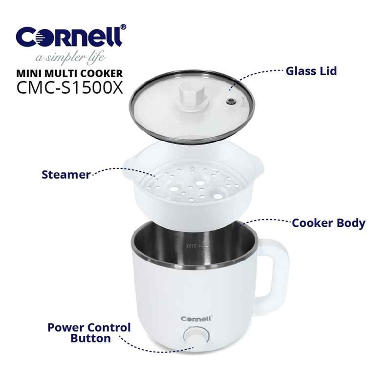 CORNELL Mini Multi-cooker Kettle (1.5l) CMCS1500X-image 8