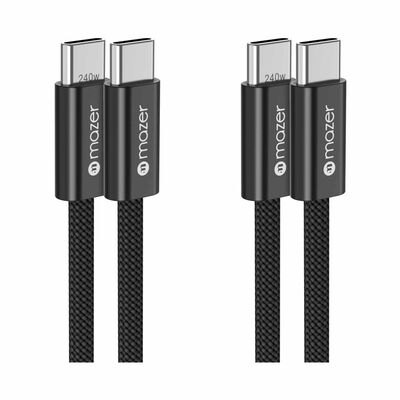 MAZER Infinitelink Flex2 2pcs-pack 240w 1m Usb-c Cable Combo-blackblack M-FLEX2-COMBO1-BB