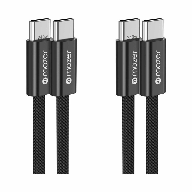 MAZER Infinitelink Flex2 2pcs-pack 240w 1m Usb-c Cable Combo-blackblack M-FLEX2-COMBO1-BB-image 1