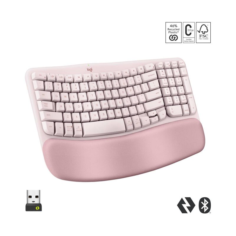 LOGITECH Logitech Wave Keys Ergonomic Wireless Kb Rose 920-012514-image 2