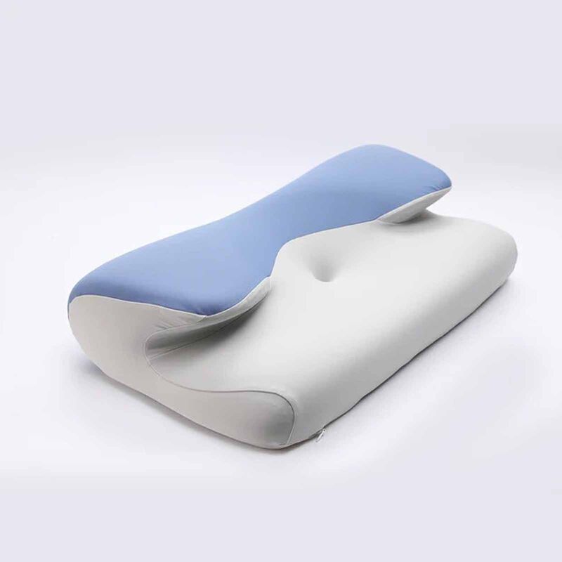 BELLAMI PL Neck Nova Memory Foam Pillow With Cover - Light Grey + Blue NECK NOVA-image 2