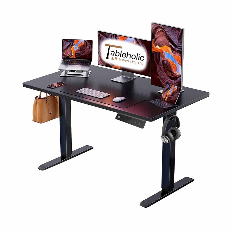 TABLEHOLIC Single Motor Desk (black) - 100x60cm COMPACT-image 1