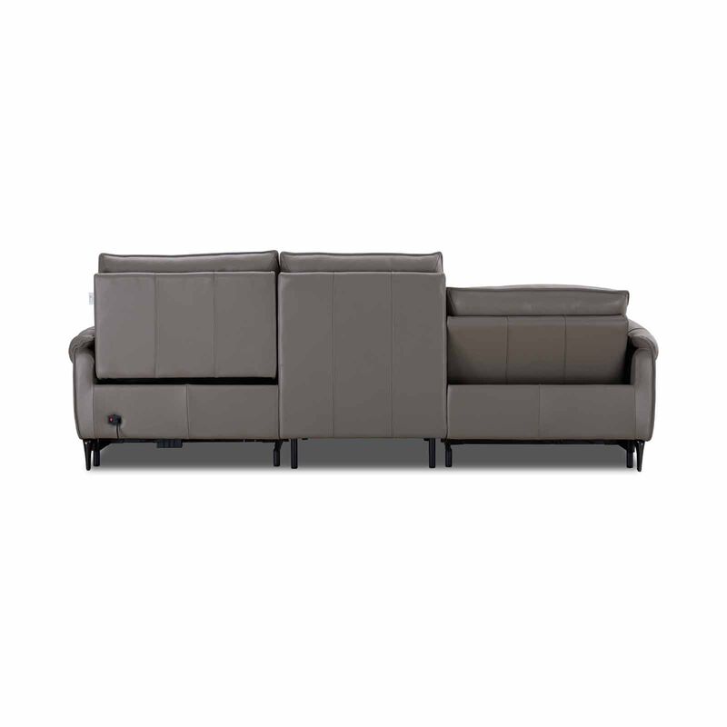 MUZE 3rr Seater (fl) Cat B Grey Full Leather Sofa MAUDE-image 9