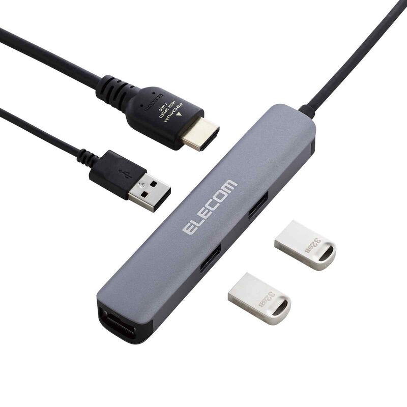 ELECOM Typec Docking Usb3.1 Gen1 X 2 Hdmi/ Lan Port Silver DST-C17SV/EC-image 4