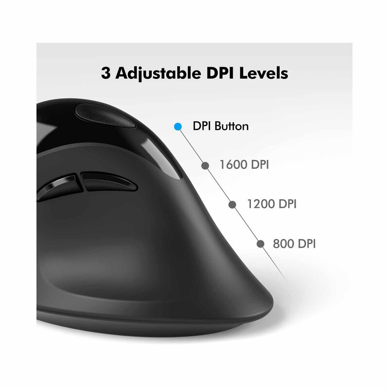 MICROPACK Ergo Life Rf 2.4g Wireless Ergo Mouse - Black MP-V03W-BK-image 4