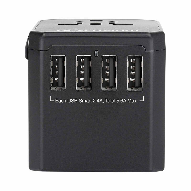 VERBATIM Universal Travel Adapter - 5 Port (1 Type C, 4 Usb) Black VM65686-image 3