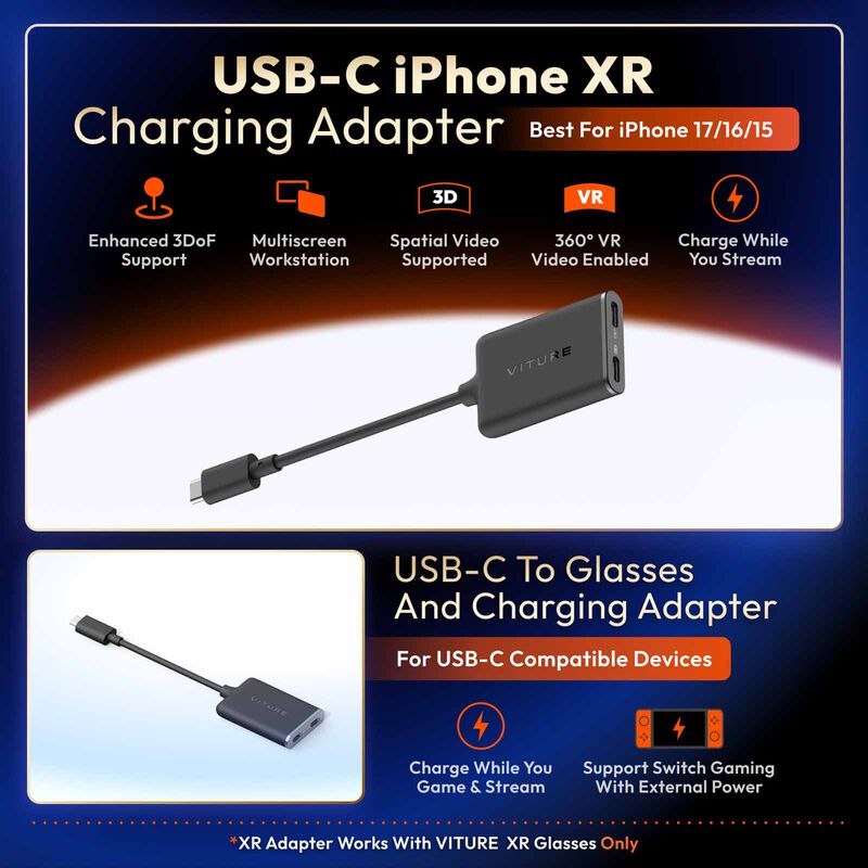 VITURE Pro Usbc To Glasses Charging Adapter USB-C XR CHARGING ADAPTER-BLACK-image 5