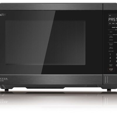 SHARP Compact Solo Microwave Oven 34l (black Stainless Steel) R-34SI-BS