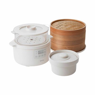 KITH Kyo 3l Electric Cooker With Bamboo Steamer MEC-3L-OW