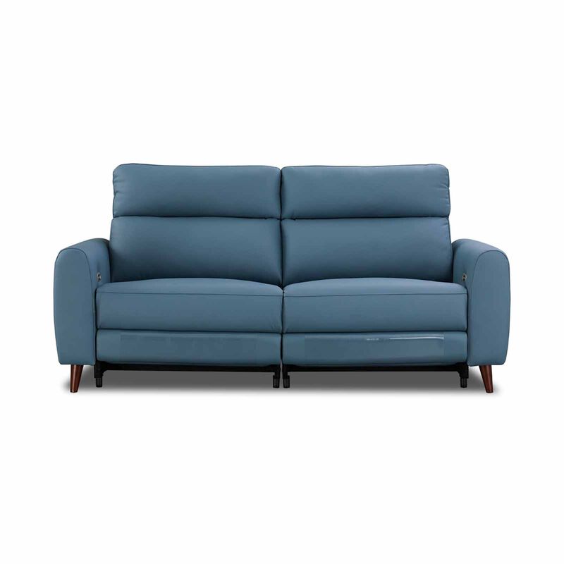 GERBRSI 3rr Seater (hl) Cat A Blue Half Leather Sofa NOVA-image 1