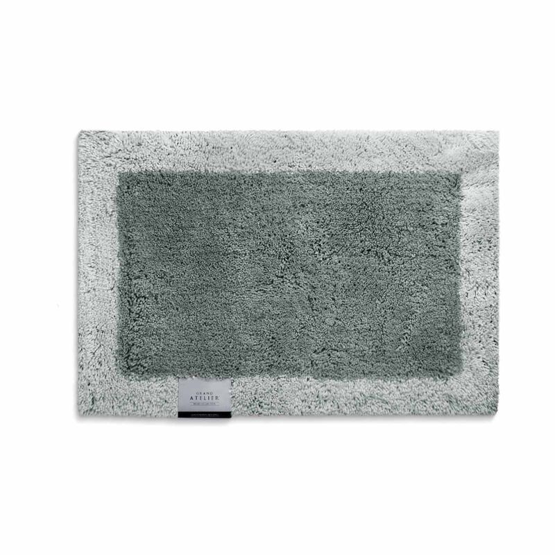 GRAND ATEL Plush Bath Rug - Silver HOME COLLECTION BARETT BORDER-image null