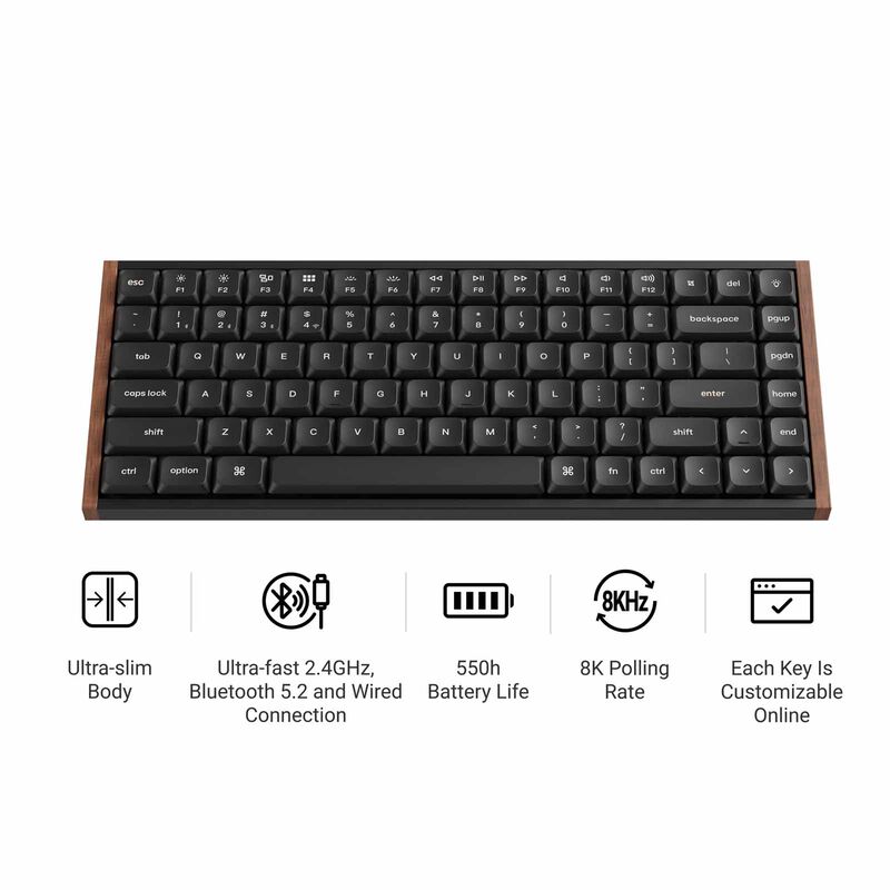 KEYCHRON K3 Ultra 8k 75% 84 Keys White Rgb Hot-swap Milk Pom Red Switch KYCN-K3U-Q1Z-image 2