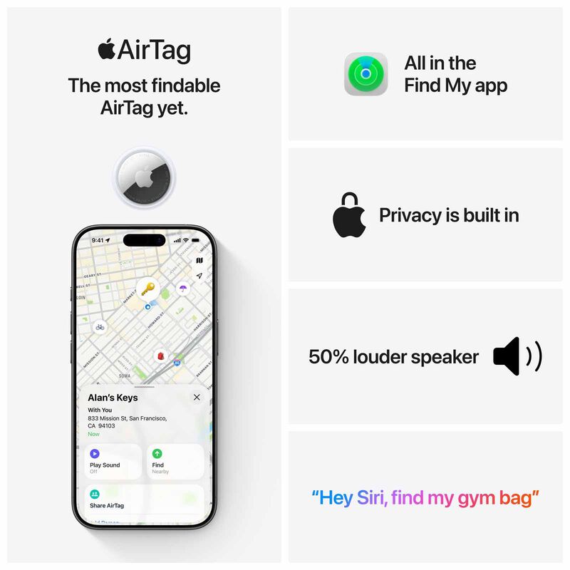 APPLE Airtag (2nd Generation) 4 Pack MFEA4ZP/A-image 3