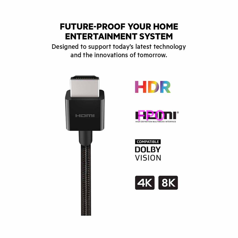 BELKIN 8k Ultra High Speed Hdmi 2.1 Braided Cable-2m AV10176BT2M-BLK-image 4