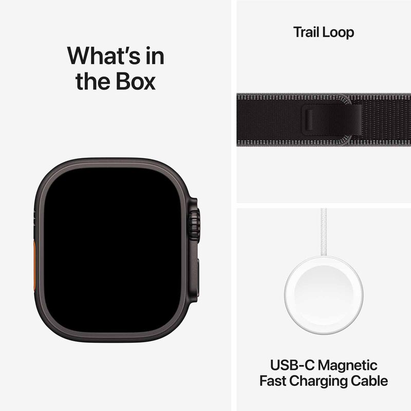 APPLE Watch Ultra 3 Gps + Cellular 49mm Black Titanium Case With Black/charcoal Trail Loop - M/l MF1H4X/A-image 5