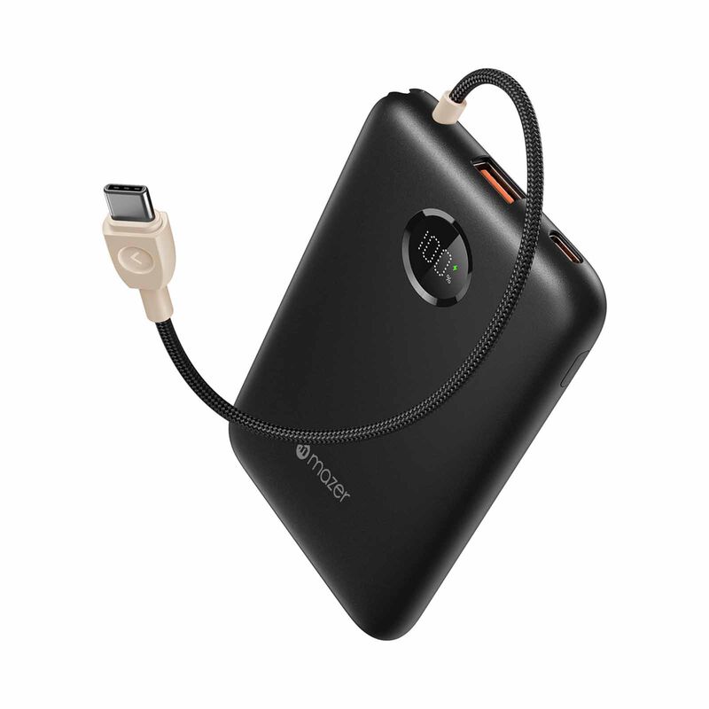 MAZER Powercharge Link 10,000mah Built-in Usb-c Cable Pd20w Power Bank-black M-PC20LINK10V2-BK-image 2