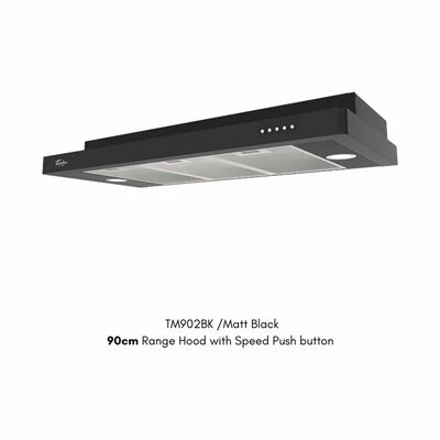 TURBO 90cm Cooker Hood With Push Button (excl. Install) TM902-BK