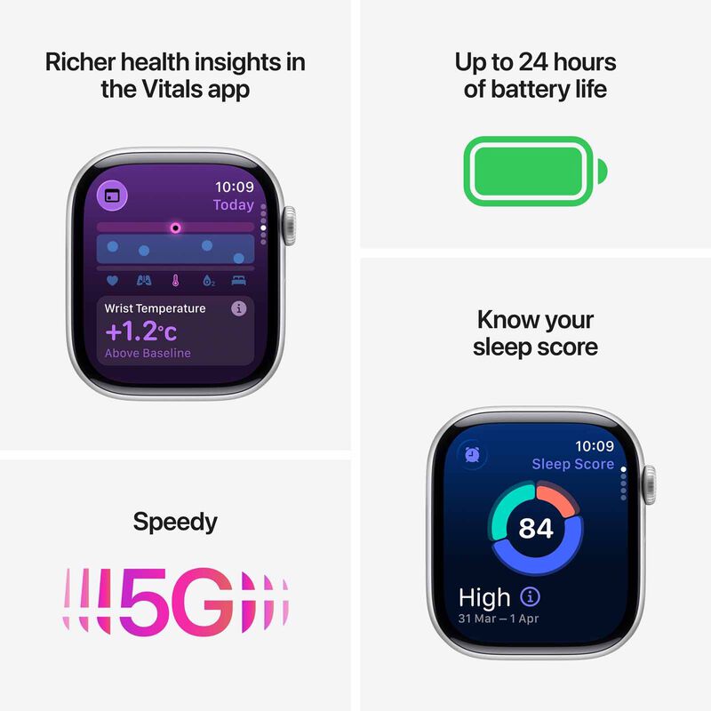 APPLE Watch Series 11 Gps + Cellular 46mm Slate Titanium Case With Slate Milanese Loop - M/l MFD44X/A-image 7