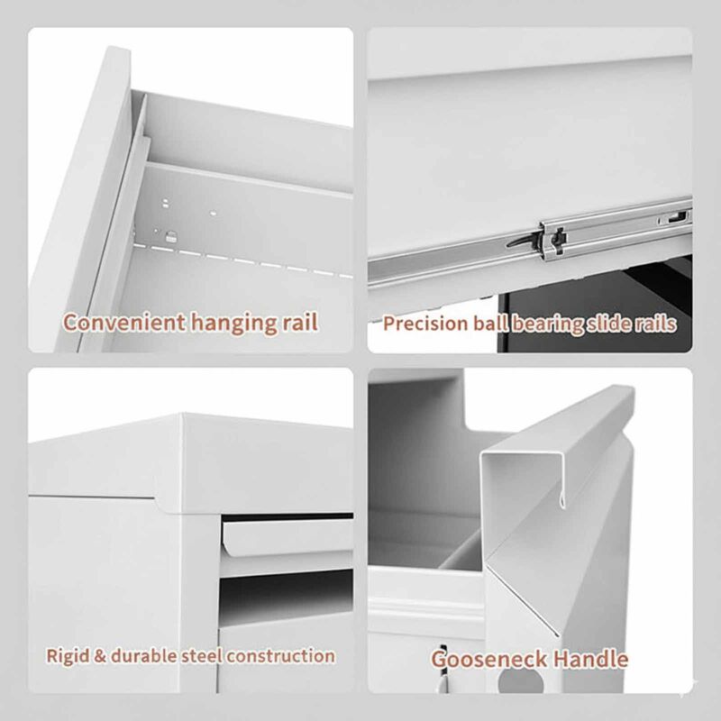 STEELCRAFT Filex 3 Drawer Vertical Filing Cabinet White38 X50 X 103 H FILEX-image 8