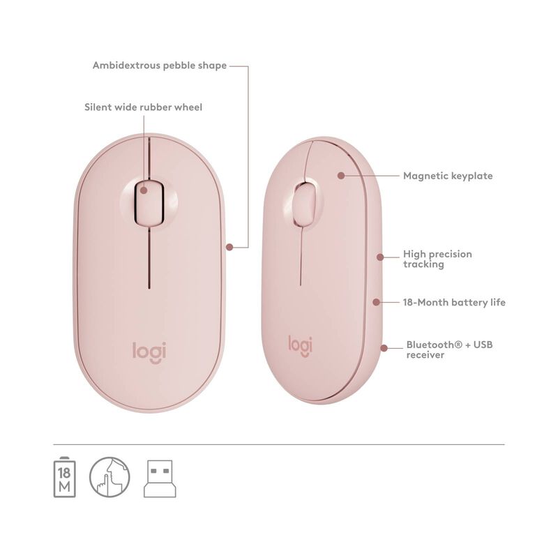 LOGITECH Mk470 Wireless Slim Combo Rose (iy) 920-011326-image 7