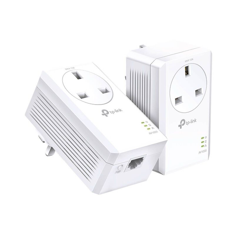 TP LINK Av1000 Gigabit Passthrough Powerline Starter Kit TPL-TL-PA7017P-KIT-image 1