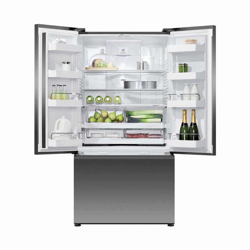 FISHER & P French Door Fridge With Ice & Water (536l)/( Black Reccesed Stainless Steel ) RF610ANUB7-image 3
