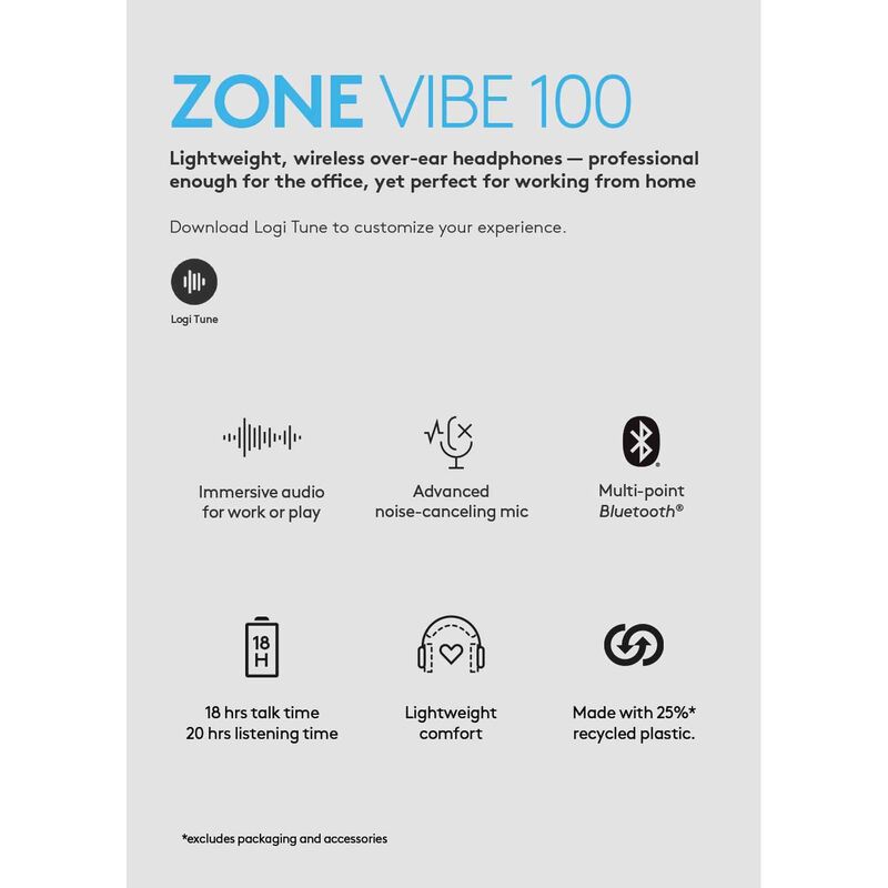 LOGITECH Zone Vibe 100 Wl Bt Headset Rose 981-001225-image 17