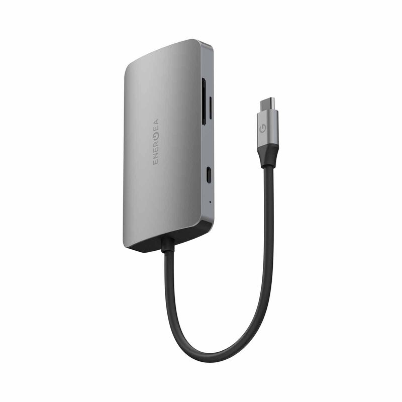 ENERGEA Aluhub Hd Pro 2 , 8 In 1 Aluminium Alloy Charging Hub - Gunmetal HUB-HDPRO2-GUN-image 1