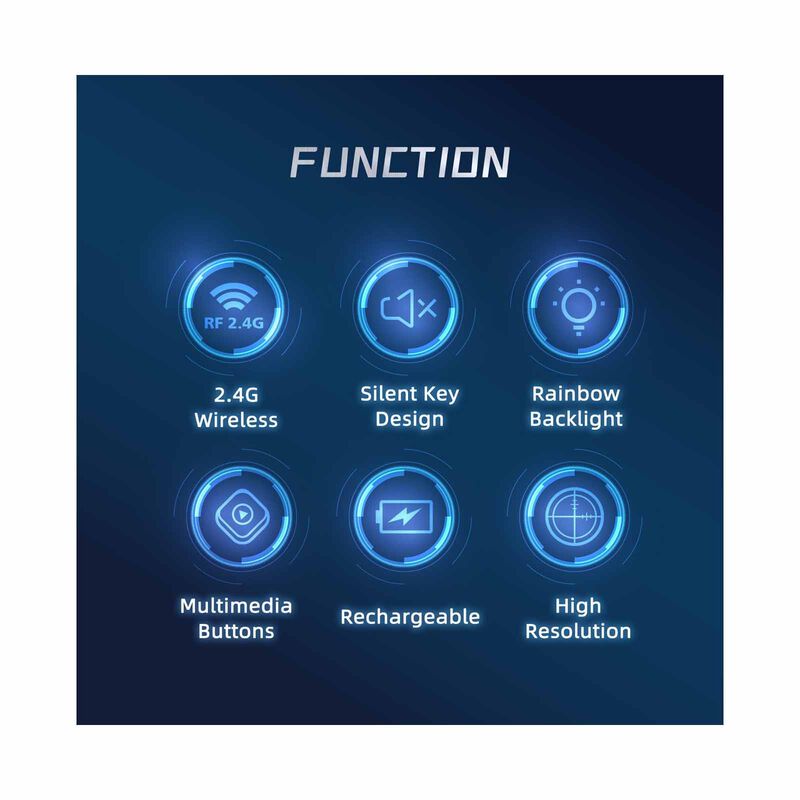 MICROPACK Lifestyle 2.4g Wireless Rechargeable Keyboard And Mouse Combo - Navy KM-269W-EN-NY-image 2