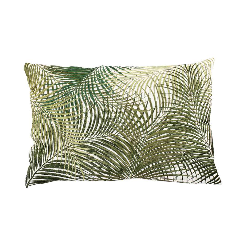 Embroidered Cushion W/ Feather Fill 36 X 51 X 14cm PALMETTO-image 1
