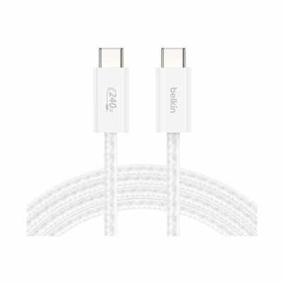 BELKIN 240watt Usb-c To C Cable 1.5m 2pack Wht CAB019QC05WH2PK