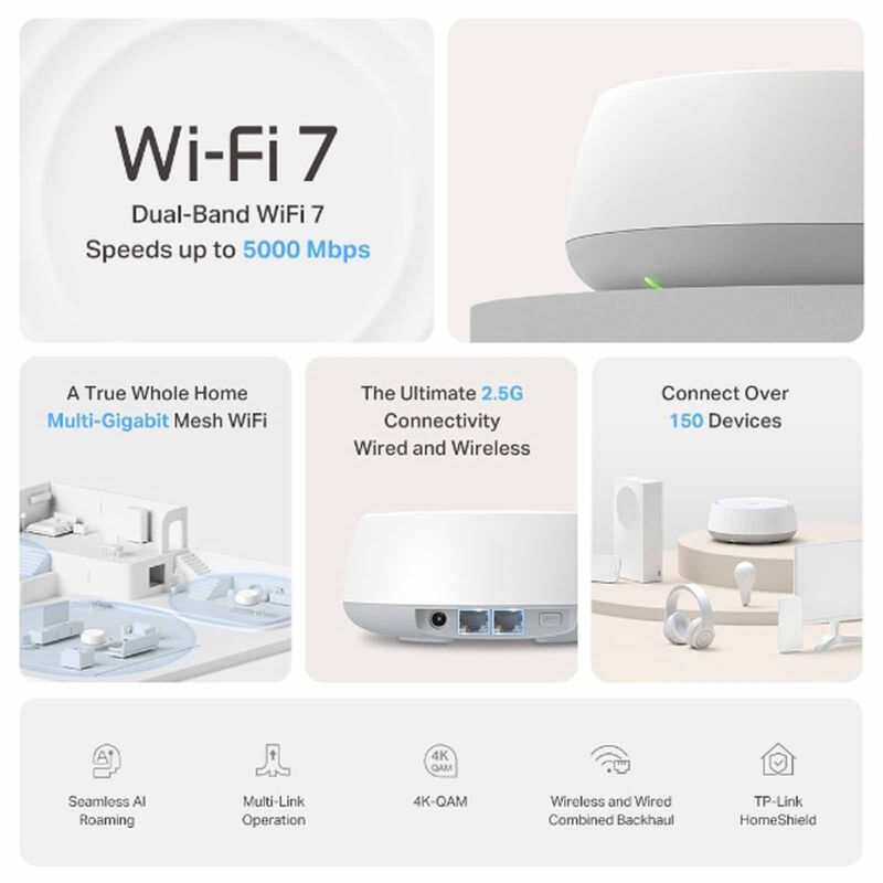 TP LINK Be5000 Whole Home Mesh Wi-fi 7 System TPL-DECO-BE25 (3 -PACK)-image 4