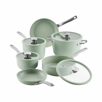 CIRCULON Halo With Laserdefense Ceramic Nonstick 10 Piece Cookware Set - Sage 16155
