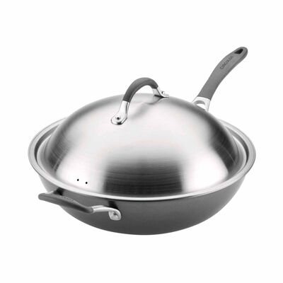 CIRCULON Scratchdefense A1 Nonstick 34cm Covered Stirfry Pan With Helper Handle 82199