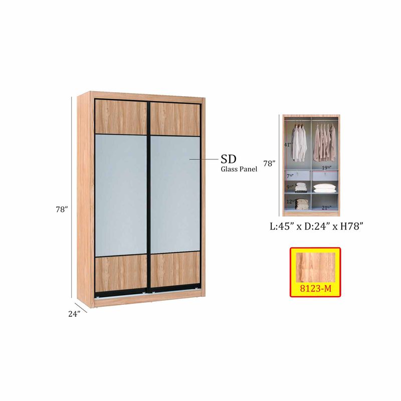 SMARTBOX 2 Door Sliding Wardrobe (maple-43) LUCCA-image 2