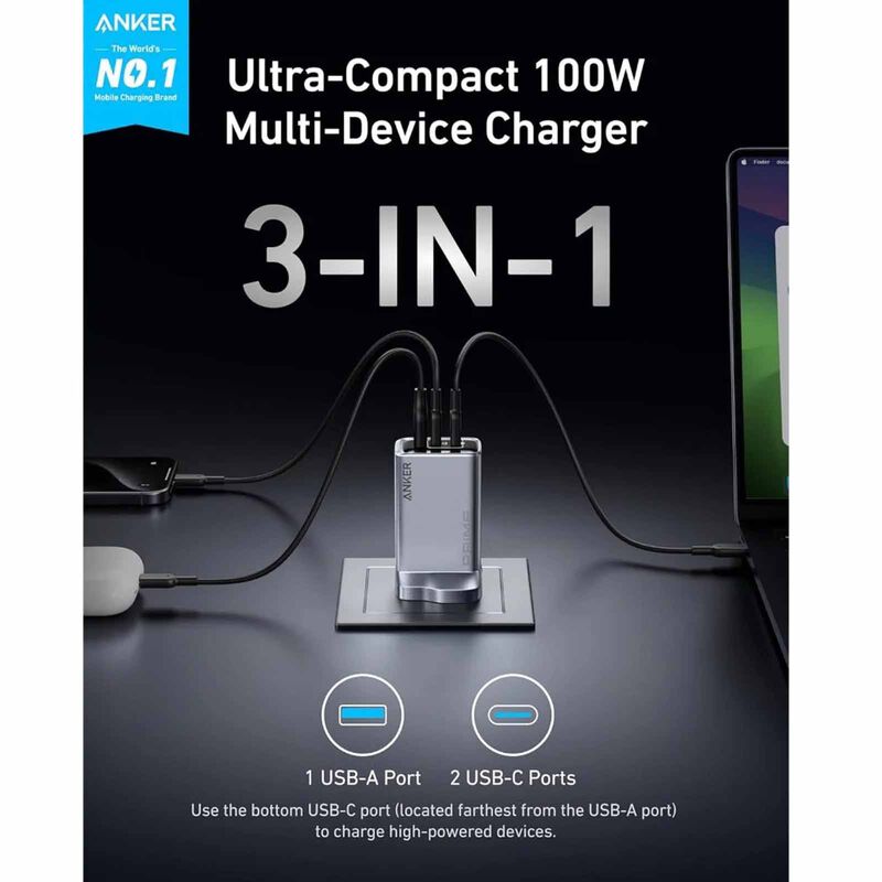 ANKER Ganprime Powerport 100w Usb C Gan Charger A2688241-image 3