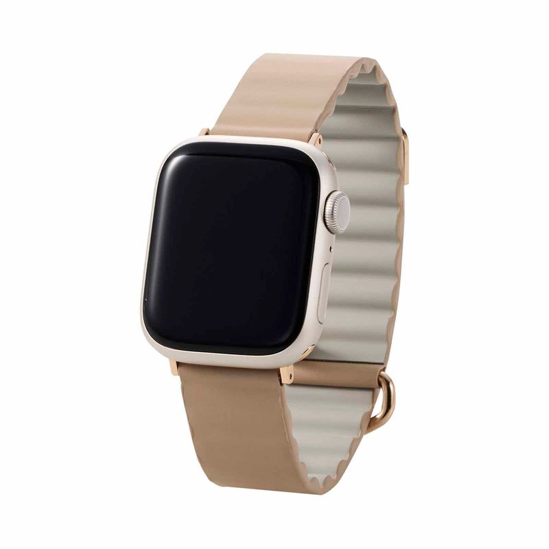 ELECOM Magnetic Soft Leather Apple Watch Band 41/40/38mm (greige) AW-41BDLMAGGB-image 4