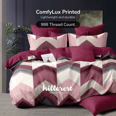 HILLCREST Hillcrest I Comfylux Printed 988tc I Luxe Layer Super Single Fitted Sheet ( Oe ) 7468 - A I SS I FS I LUXELAYER