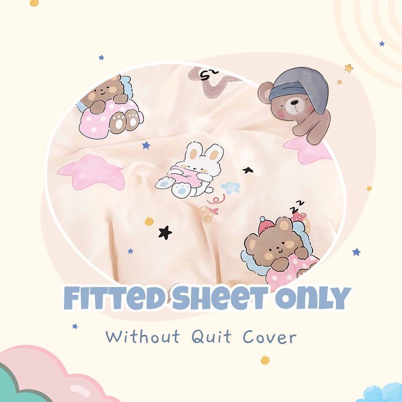 IE KIDS Ie Kids I 100% Cotton Printed I Fitted Sheet Set I Bed Time Bear Super Single Fitted Sheet ( Oe ) 7499 I SS I FS I BEDTIME BEAR-image 5