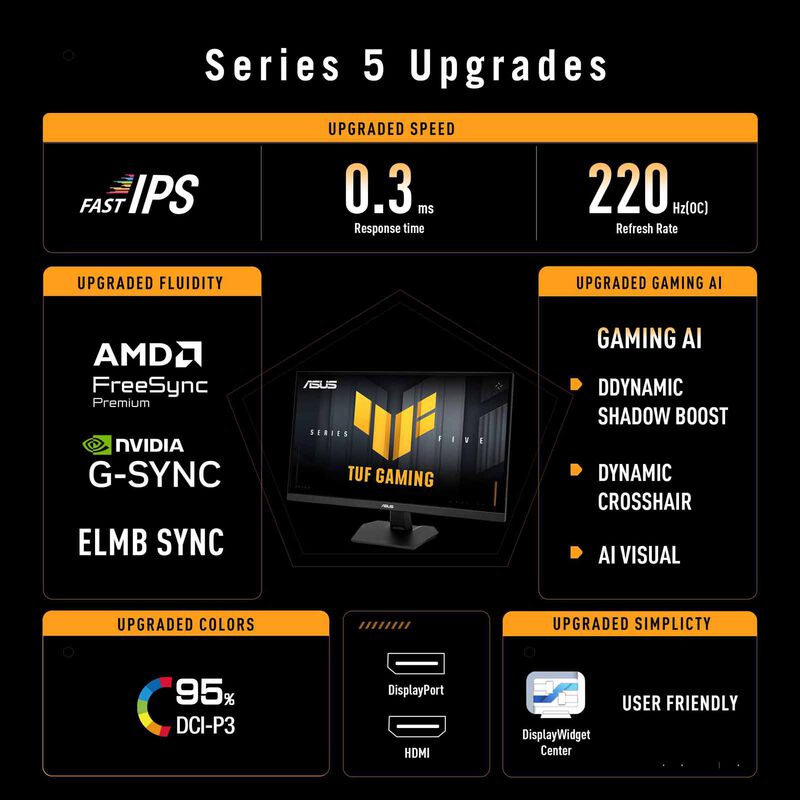 ASUS 27in Tuf Gaming Qhd 220hz Ips Gaming Monitor VG27AQ5F-image 13