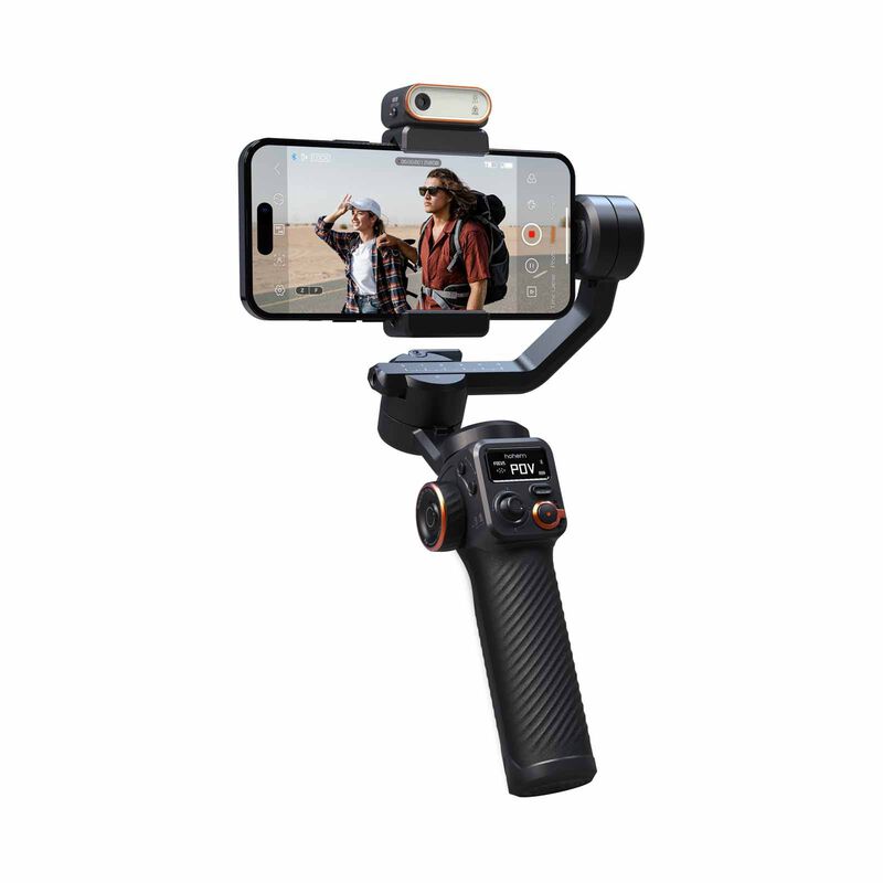 HOHEM Isteady M6 Pro 3-axis Smartphone Gimbal W/ Magnetic Fill Light & Ai Tracking Module HT-ISTEADY M6 KIT-image 2