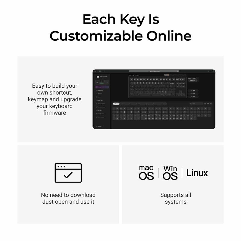 KEYCHRON Q3 Ultra 8k 80% 87 Key White Knob Rgb Hot-swap Silk Pom Red Switch KYCN-Q3U-P1-image 8