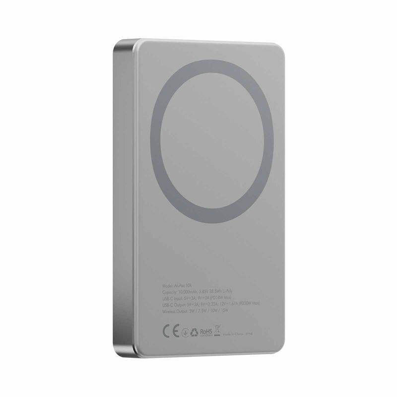 ENERGEA Alupac 10k, 10000mah Ultra Light Aluminium Magsafe Compatible Powerbank AP-10KQH-NAT-image 4