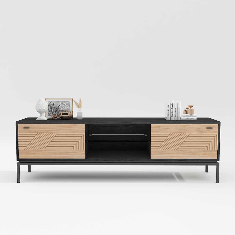 MUZE Tv Console - Natural+black DOMI-image 1
