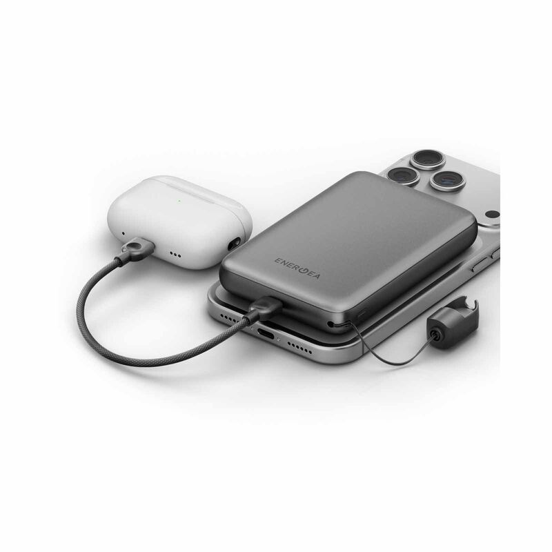 ENERGEA Magpac Loop 10k, 10000mah Magsafe Compatible Powerbank With Usb-c Cable Strap - Gunmetal MP-LOOP10K-GUN-3C-image 5