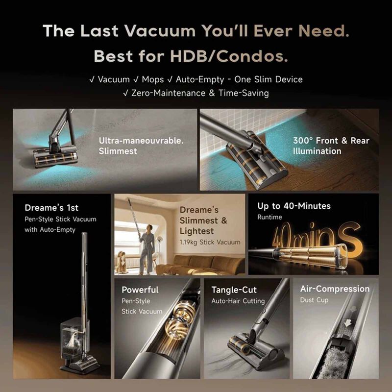 DREAME Air Station Auto-empty Cordless Stick Vacuum Cleaner DM-AIRSTVC-image 4
