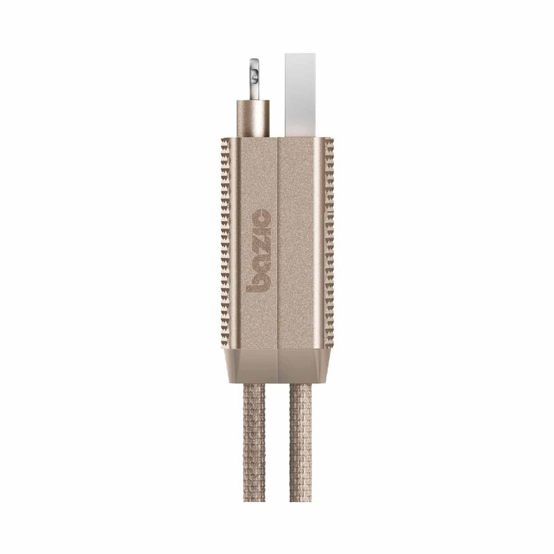 BAZIC Gocharge Alucable, 4 In 1 Aluminium Charging Cable With Usb A/c Input And Usb C/lightning Output. Pd CBL-GC4N1-GLD100-image 3